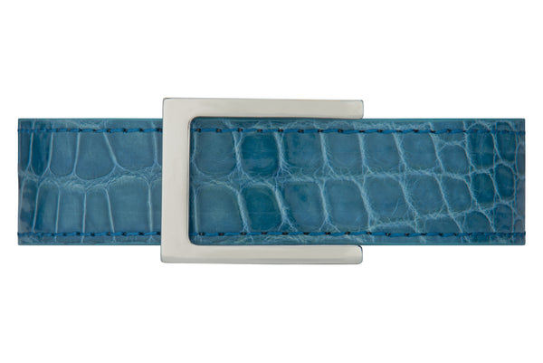 Light Blue Glossy Alligator Belt