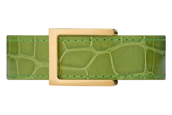 Lime Green Glossy Alligator Belt